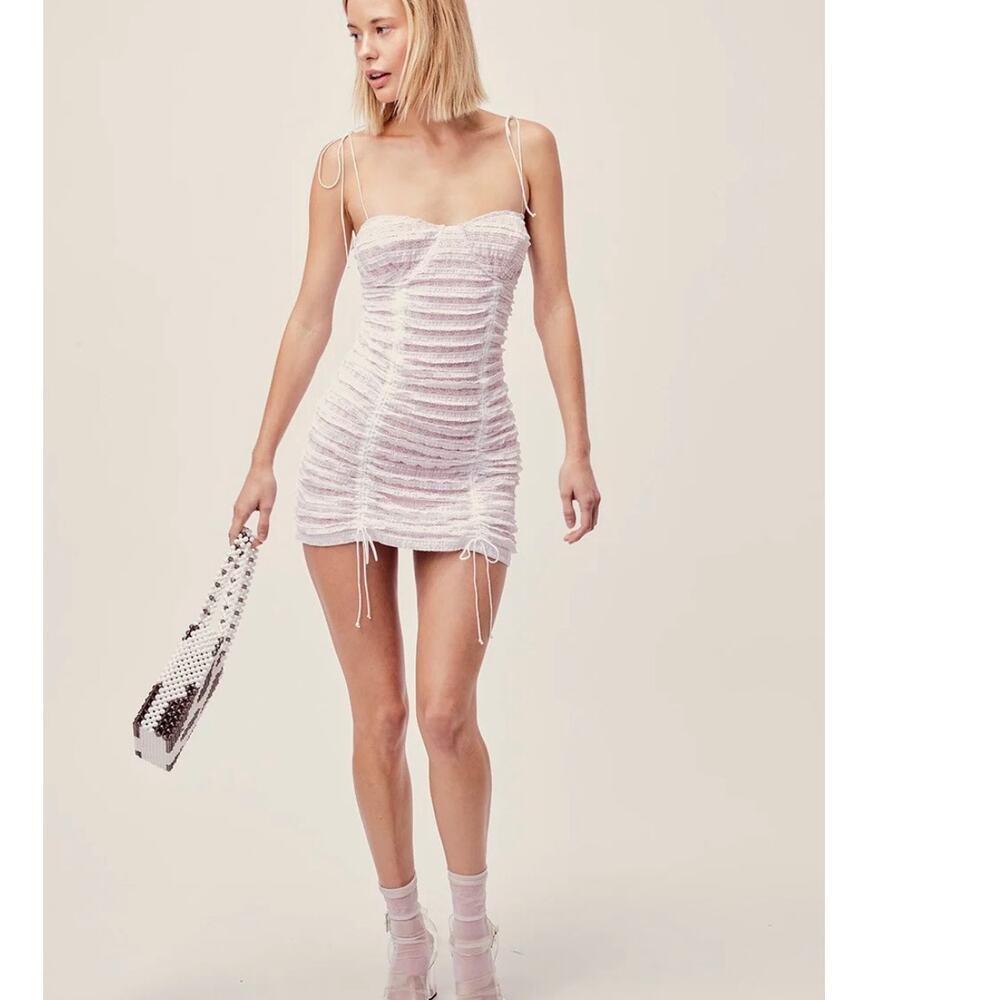 For Love & Lemons Fondant Shirred Mini Dress – Blush Pink